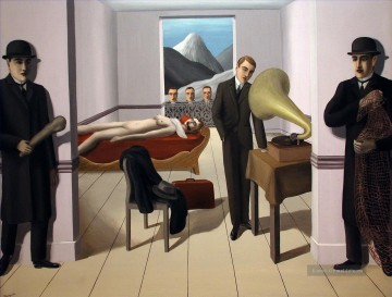 der menaced Attentäter 1927 Surrealismus Ölgemälde